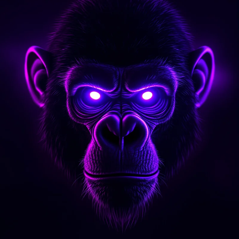 purple rgb gorilla tag pfp with cyber aura