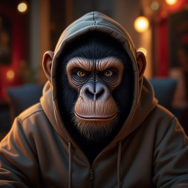 relaxed gorilla hoodie pfp with cozy gamer vibe
