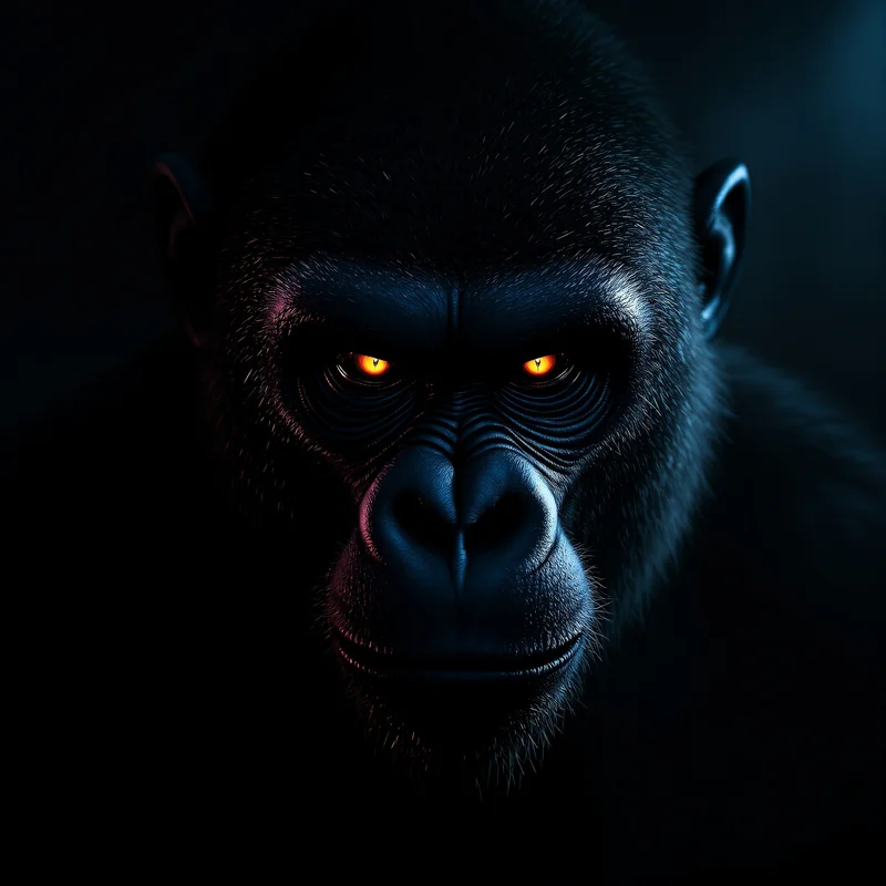 shadow gorilla tag pfp with glowing dark eyes
