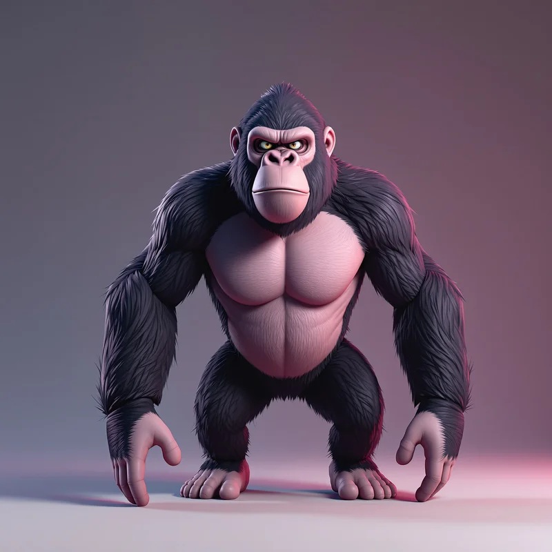 gorilla tag player avatar with minimal background for online profile