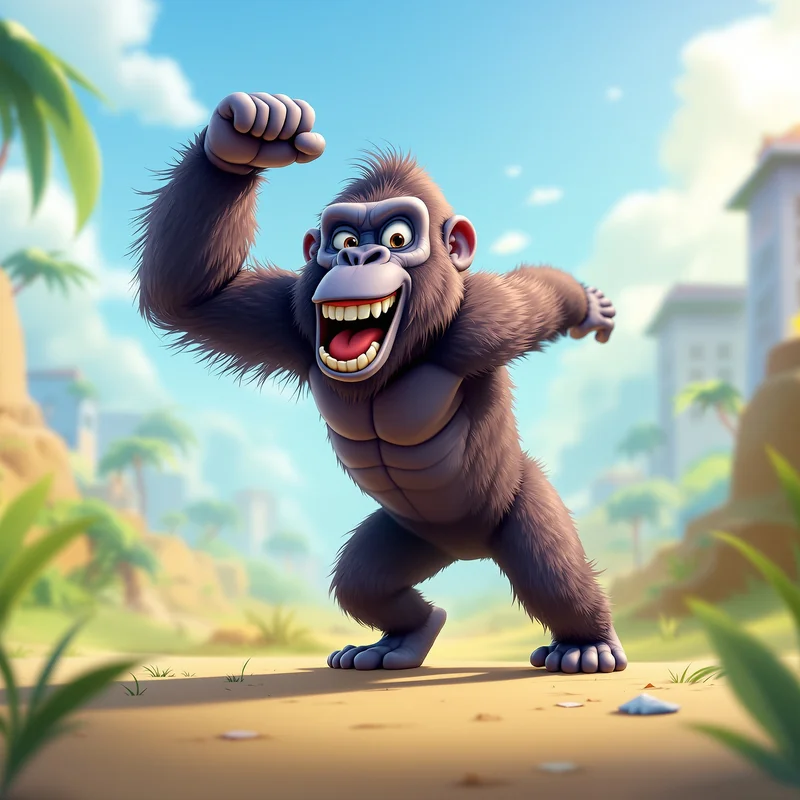 gorilla tag player avatar with high contrast lighting for social avatar