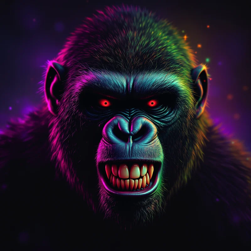 troll gorilla tag pfp with cursed meme smile