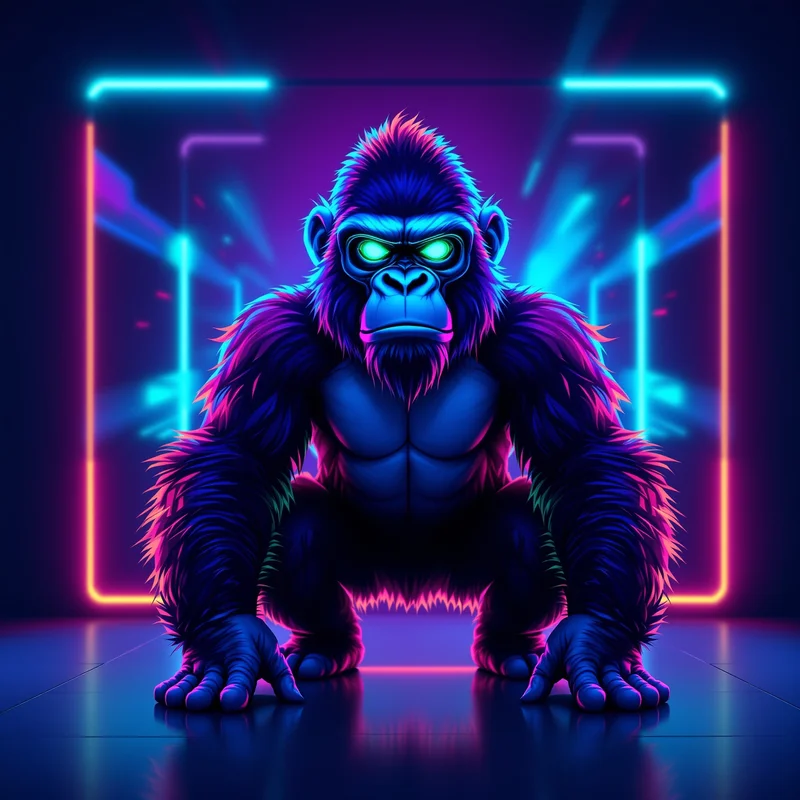 gorilla tag icon portrait with VR style lighting for profile picture use