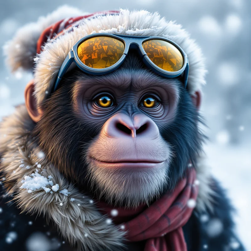 Winter gorilla avatar.