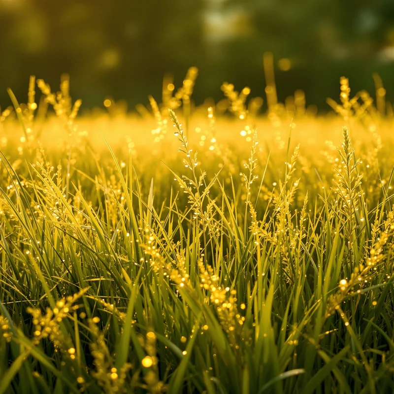 Golden dew grass background