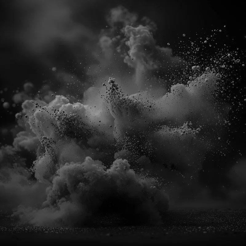 Carbon Dust Plume Gray Background