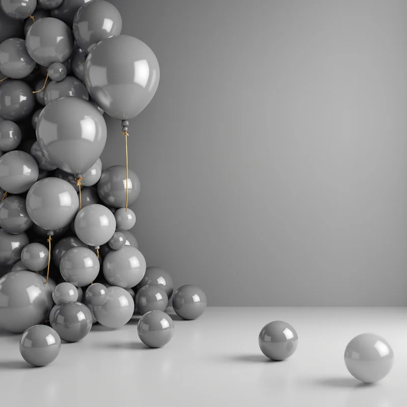 Gunmetal Party Orb Gray Background