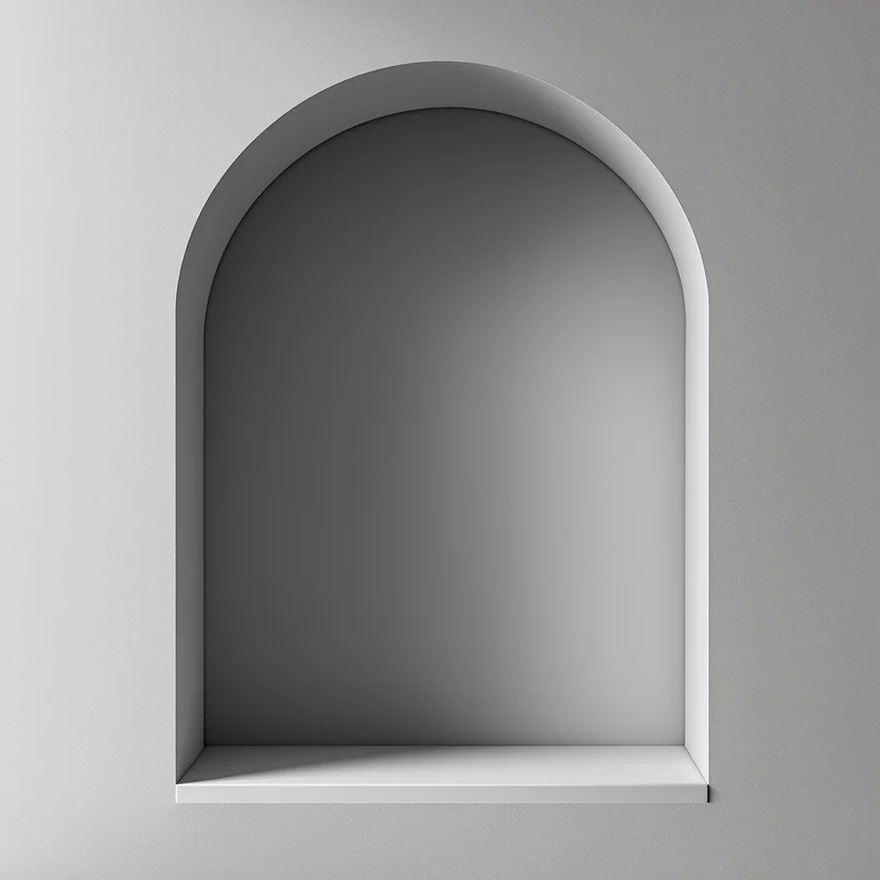 Lunar Plaster Niche Gray Background