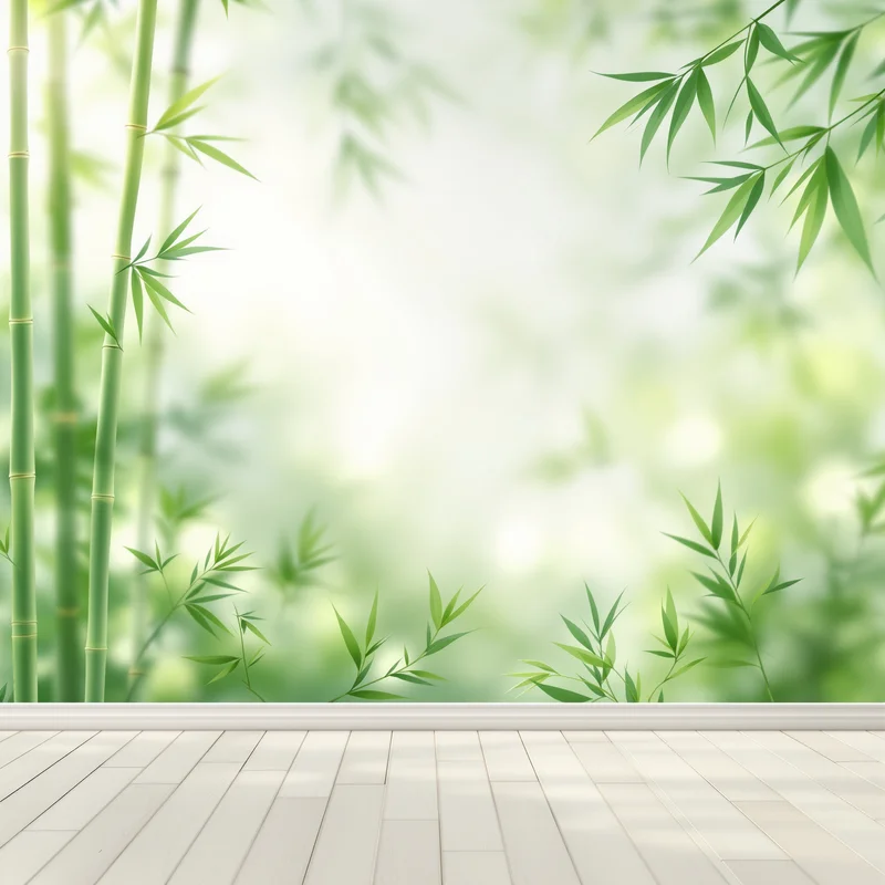 Bamboo Haze Green Background