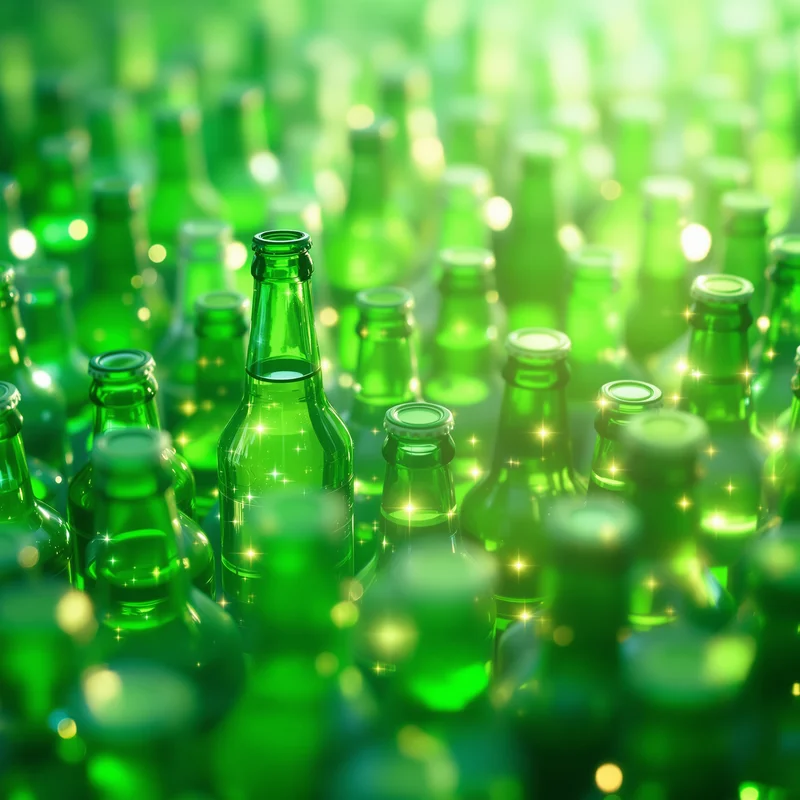 Bottle Refraction Green Background