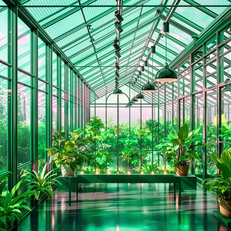 Greenhouse Pane Green Background