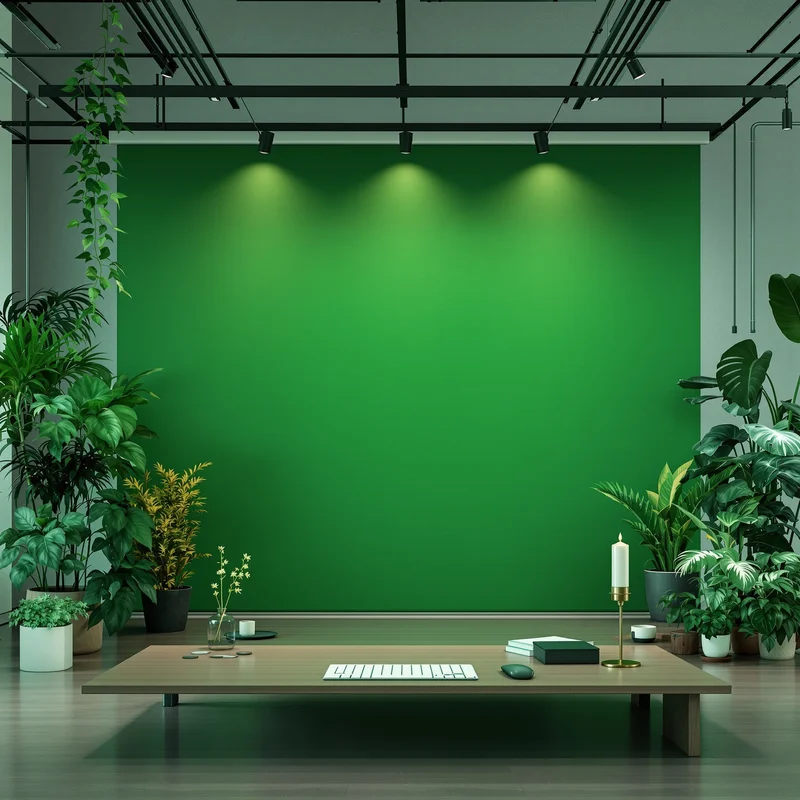 Monitor matte green background