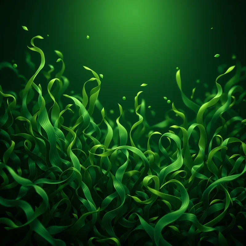 Seaweed Drift Green Background