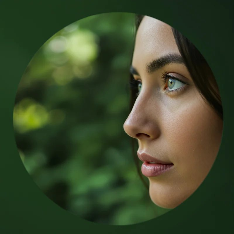 Green avatar profile image with calm tone and recognition