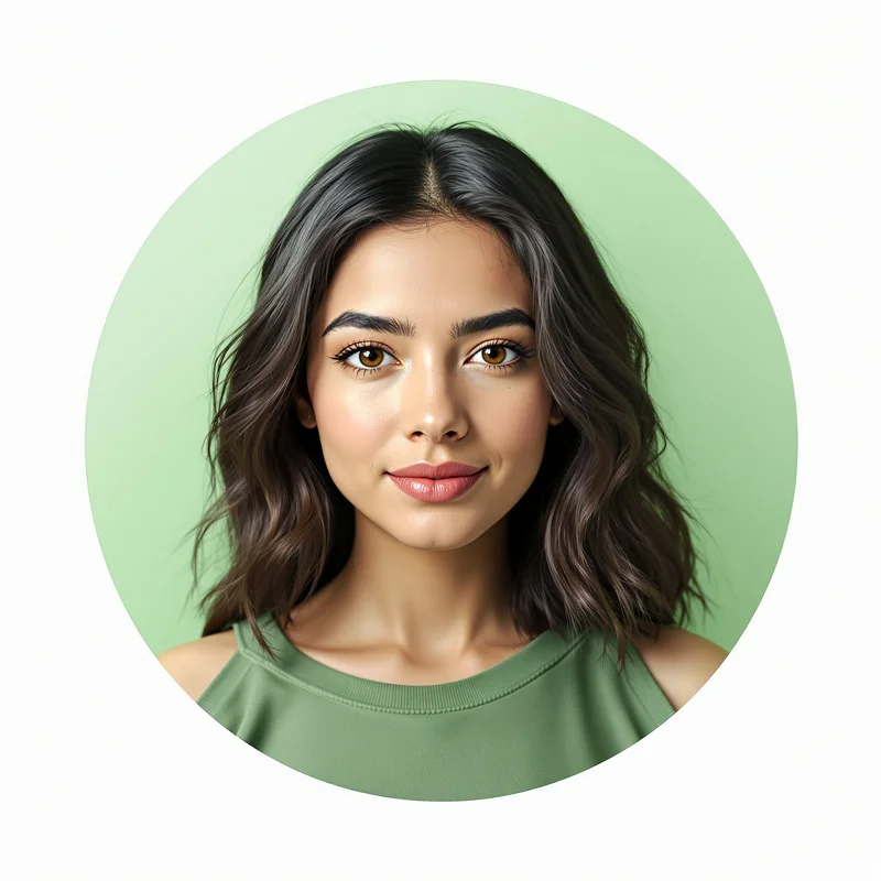 Green PFP with balanced tones and identity focus