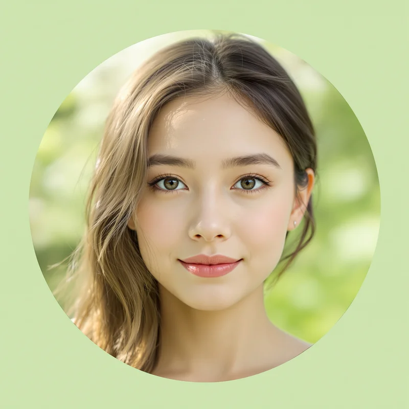 Green PFP avatar with natural identity and strong clarity