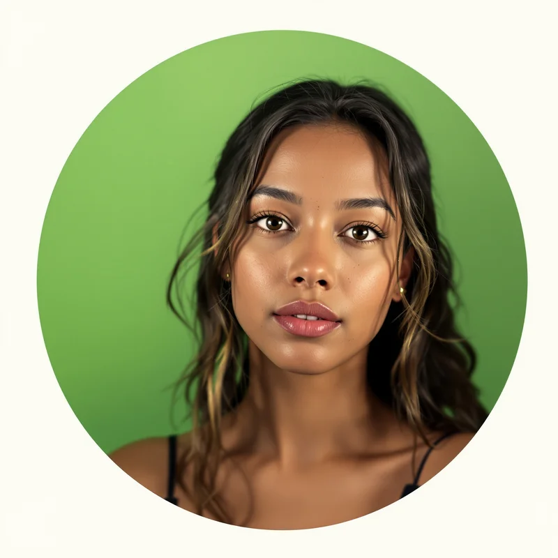 Green PFP with balanced tones and identity focus