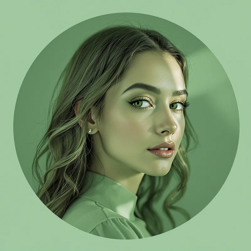 Green avatar profile image with calm tone and recognition