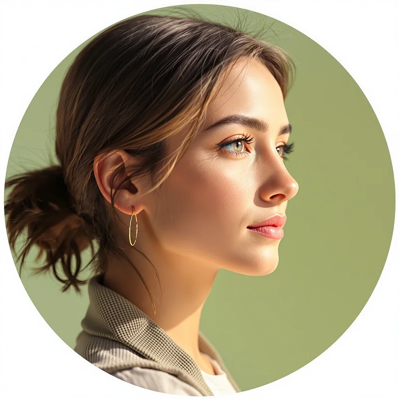 Green avatar portrait with natural aesthetic and identity