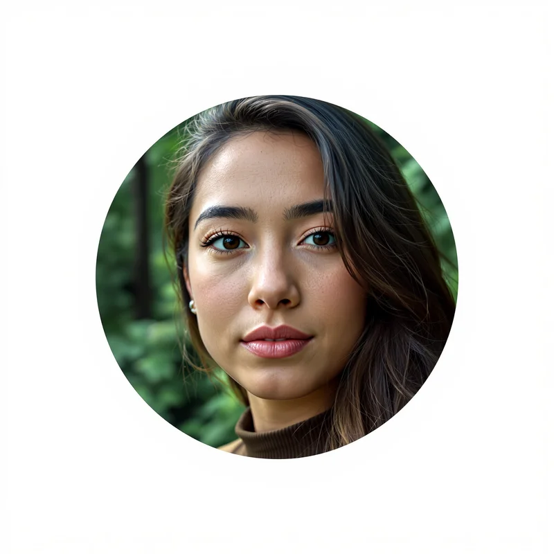 Green profile image optimized for clarity and visibility