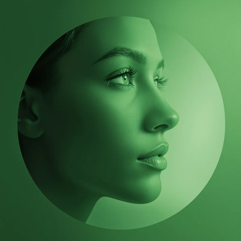 Green profile image optimized for clarity and visibility