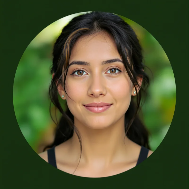 Green profile image optimized for clarity and visibility