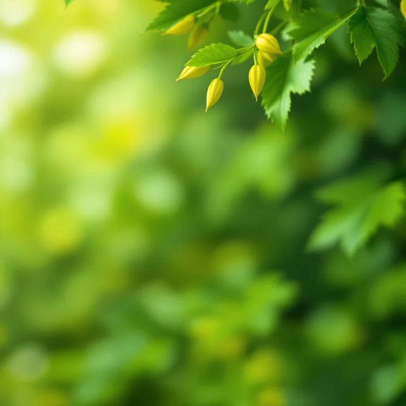 Curry Leaf Blur Green Yellow Background