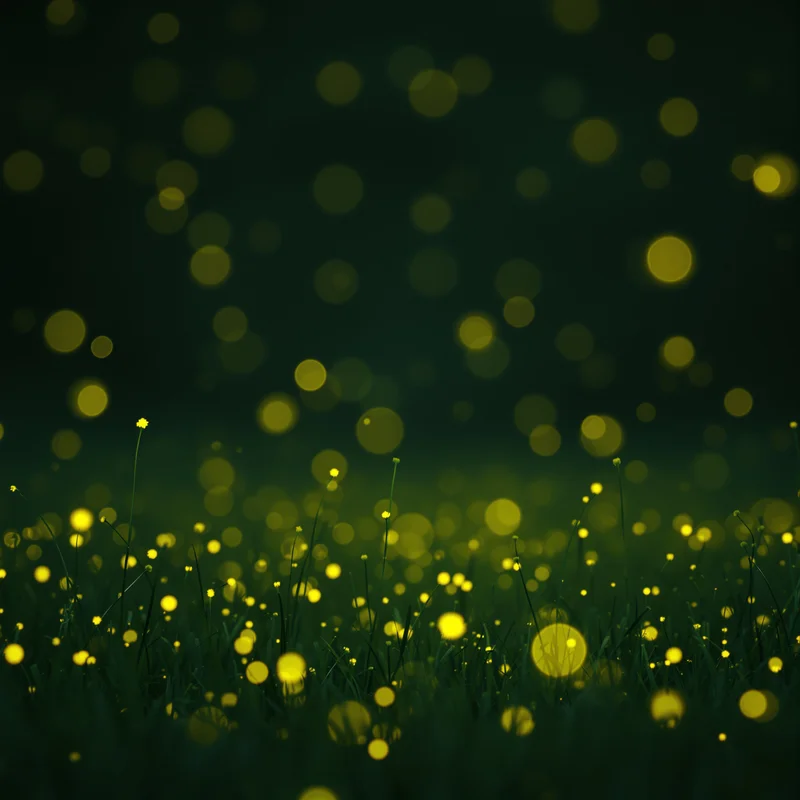 Firefly Meadow Green Yellow Background