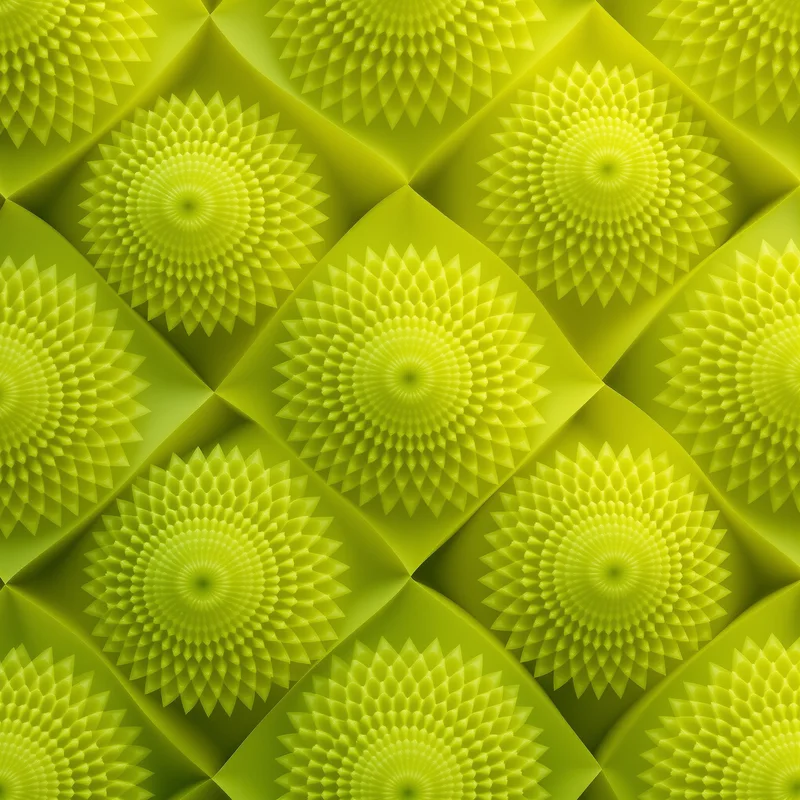 Lotus Seedpod Green Yellow Background