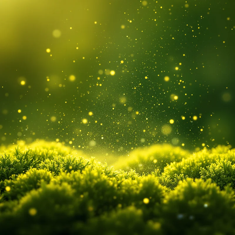 Moss Pollen Drift Green Yellow Background