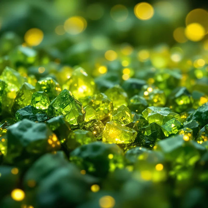 Olivine Crystal Haze Green Yellow Background