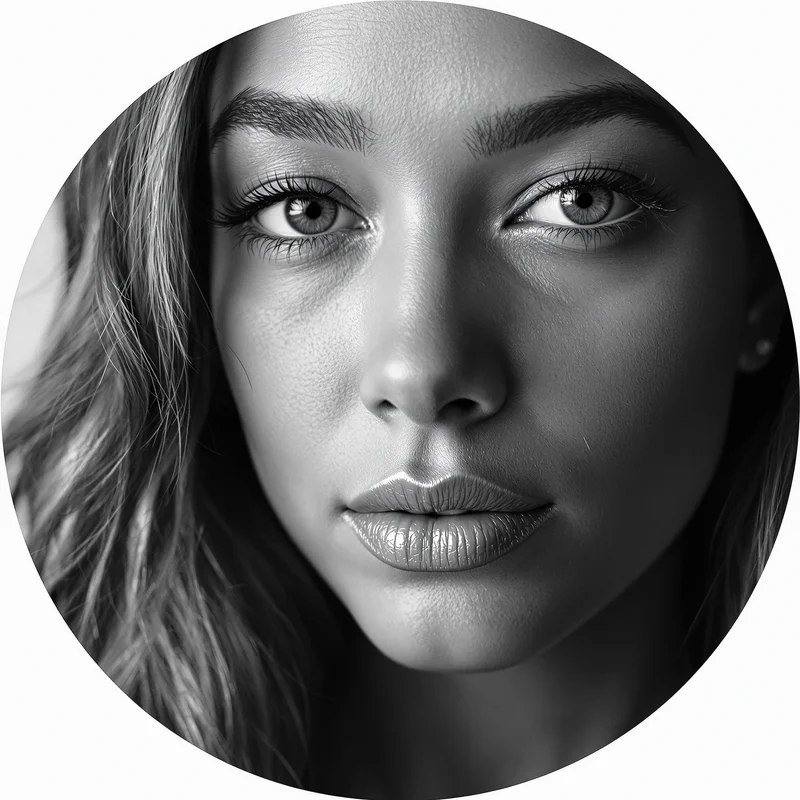 Grey avatar profile image with balanced tone and recognition