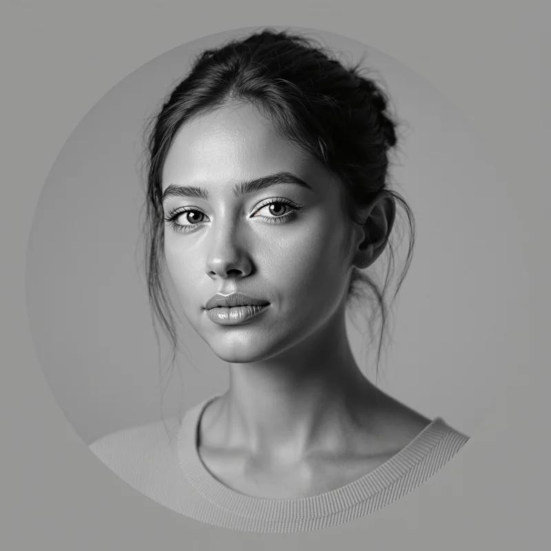 Grey PFP with monochrome tones and identity focus