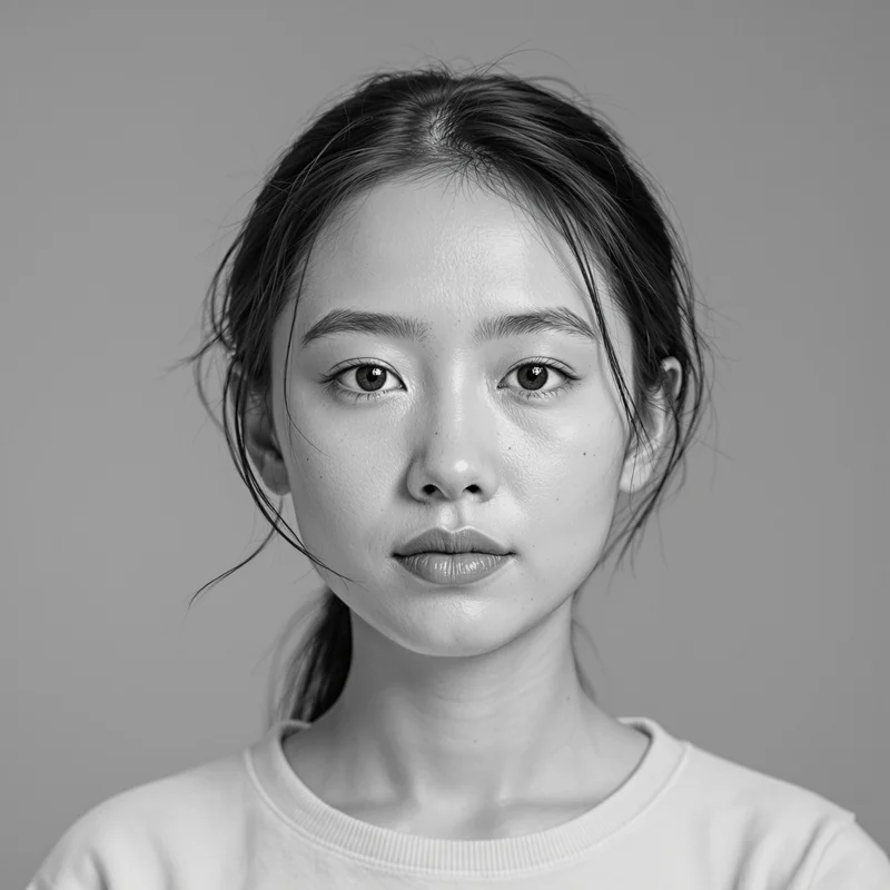 Grey avatar profile image with balanced tone and recognition