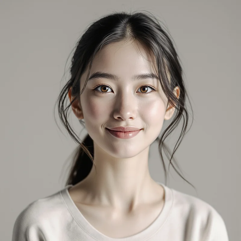 Grey avatar portrait with minimal aesthetic and identity