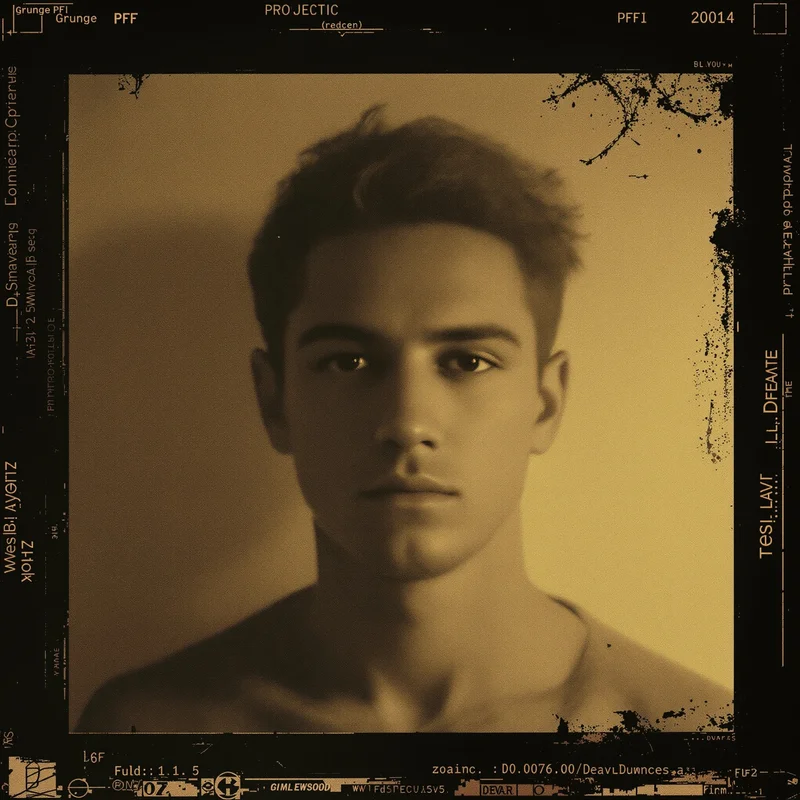 grunge PFP portrait with scratches for profile picture use