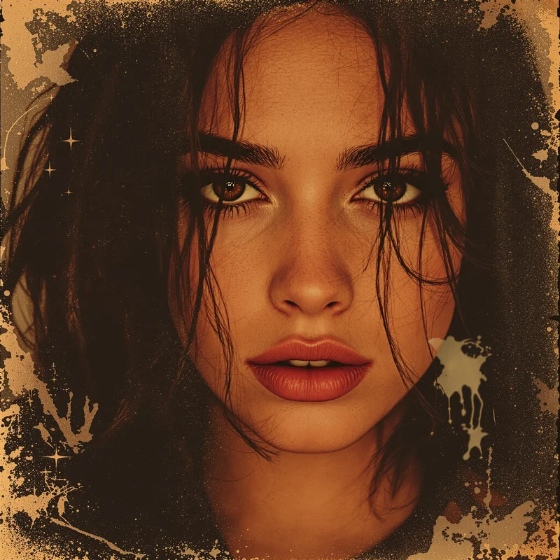 grunge style avatar with glitch effect for messaging profile icon