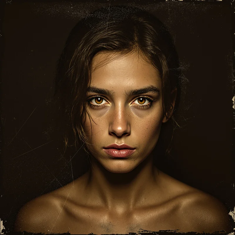 edgy profile picture with film grain for messaging profile icon