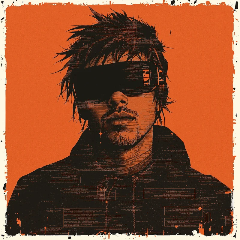 edgy profile picture with glitch effect for social media avatar