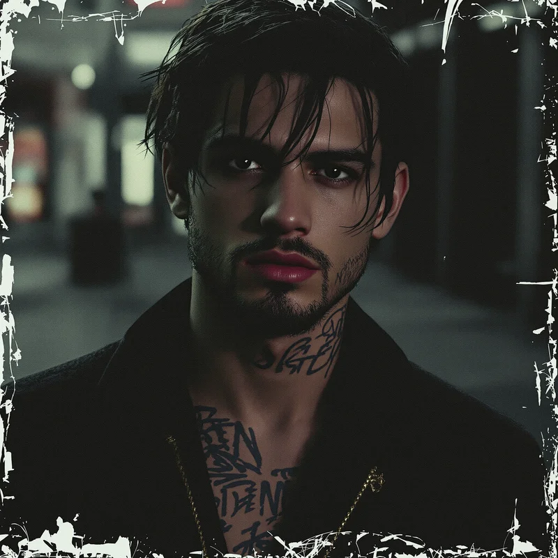 textured portrait PFP with noise texture for profile picture use