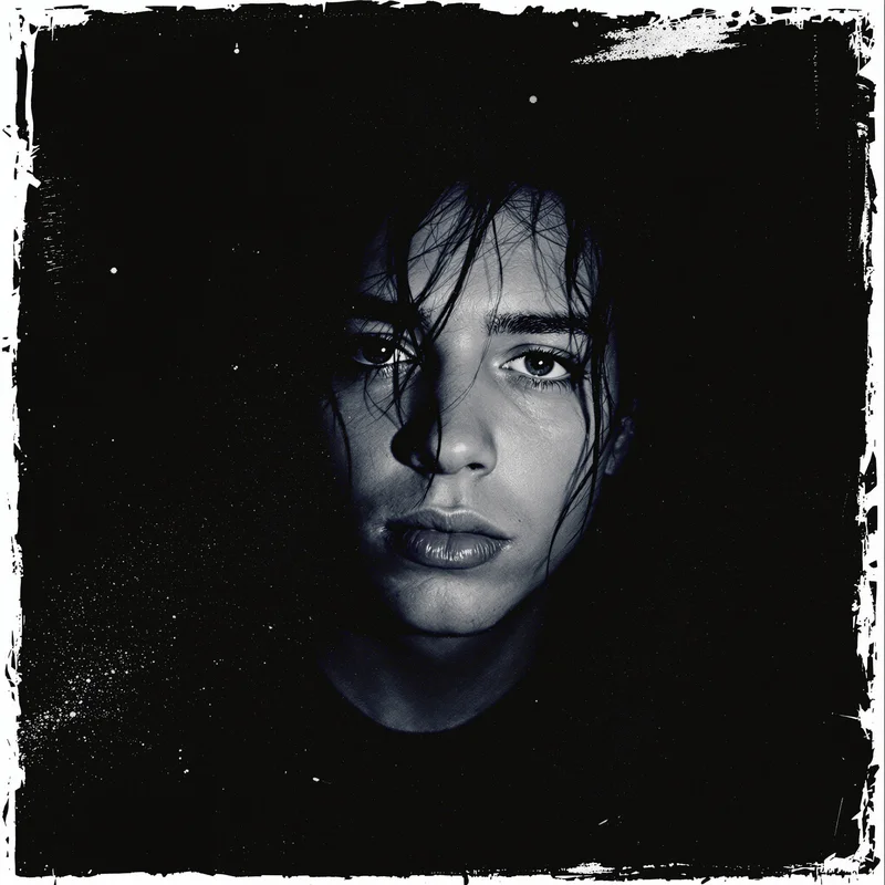 edgy profile picture with glitch effect for profile picture use