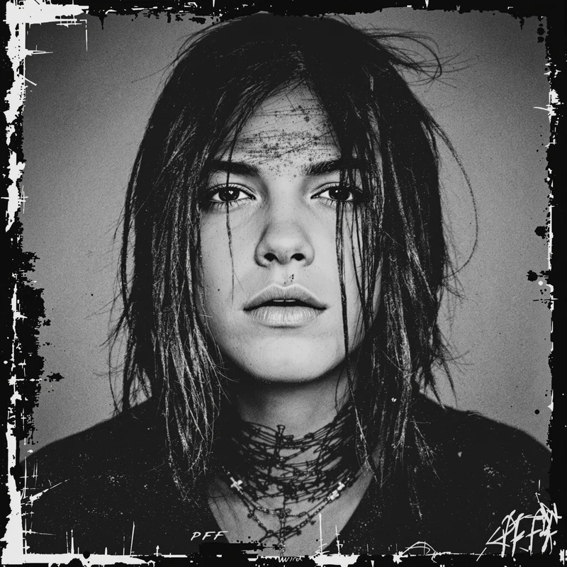 grunge avatar image with scratches for digital identity