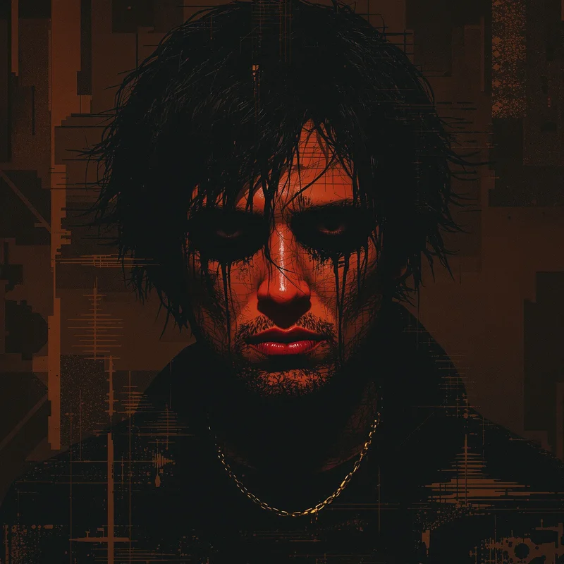 grunge PFP portrait with distressed overlay for avatar display