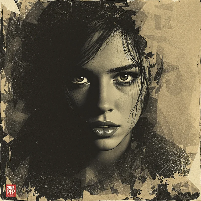 grunge avatar image with noise texture for profile picture use