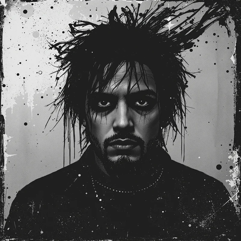 edgy profile picture with glitch effect for digital identity