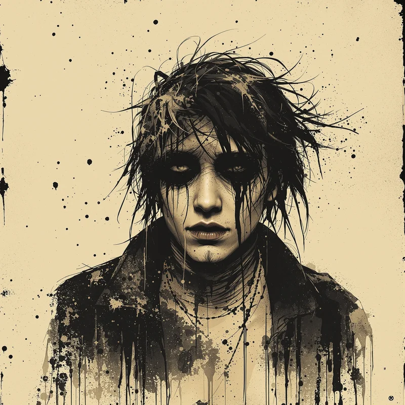 grunge avatar image with film grain for digital identity