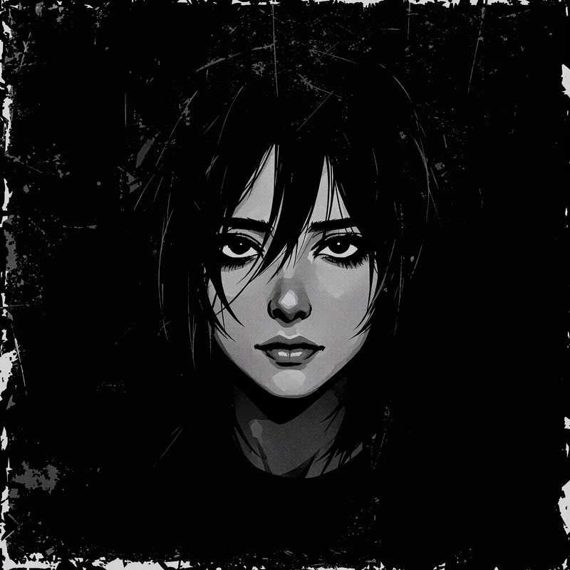 grunge style avatar with distressed overlay for profile picture use