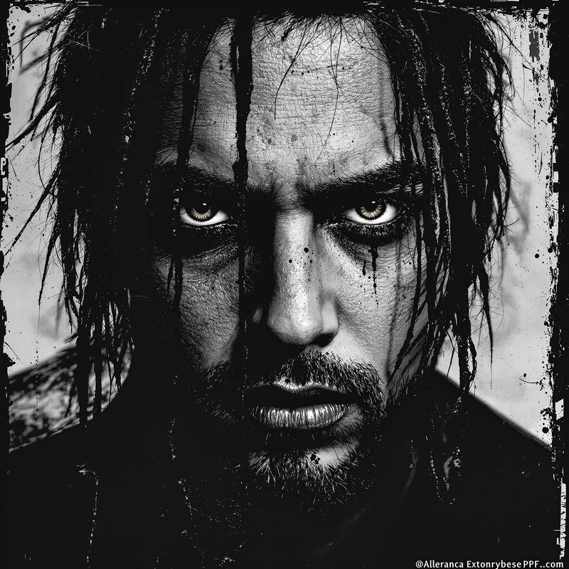 grunge avatar image with distressed overlay for messaging profile icon