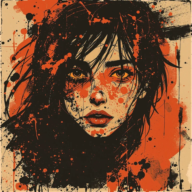 grunge avatar image with film grain for social media avatar