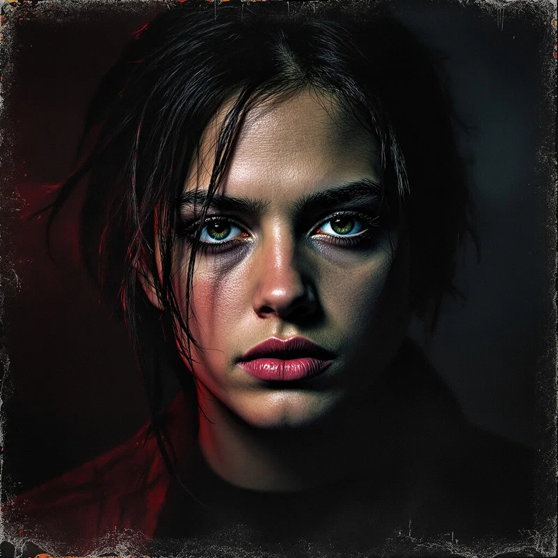 edgy profile picture with film grain for avatar display